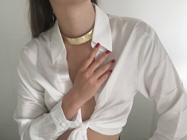 ASTERIA - Matt Gold Choker Necklace - Yan Neo London