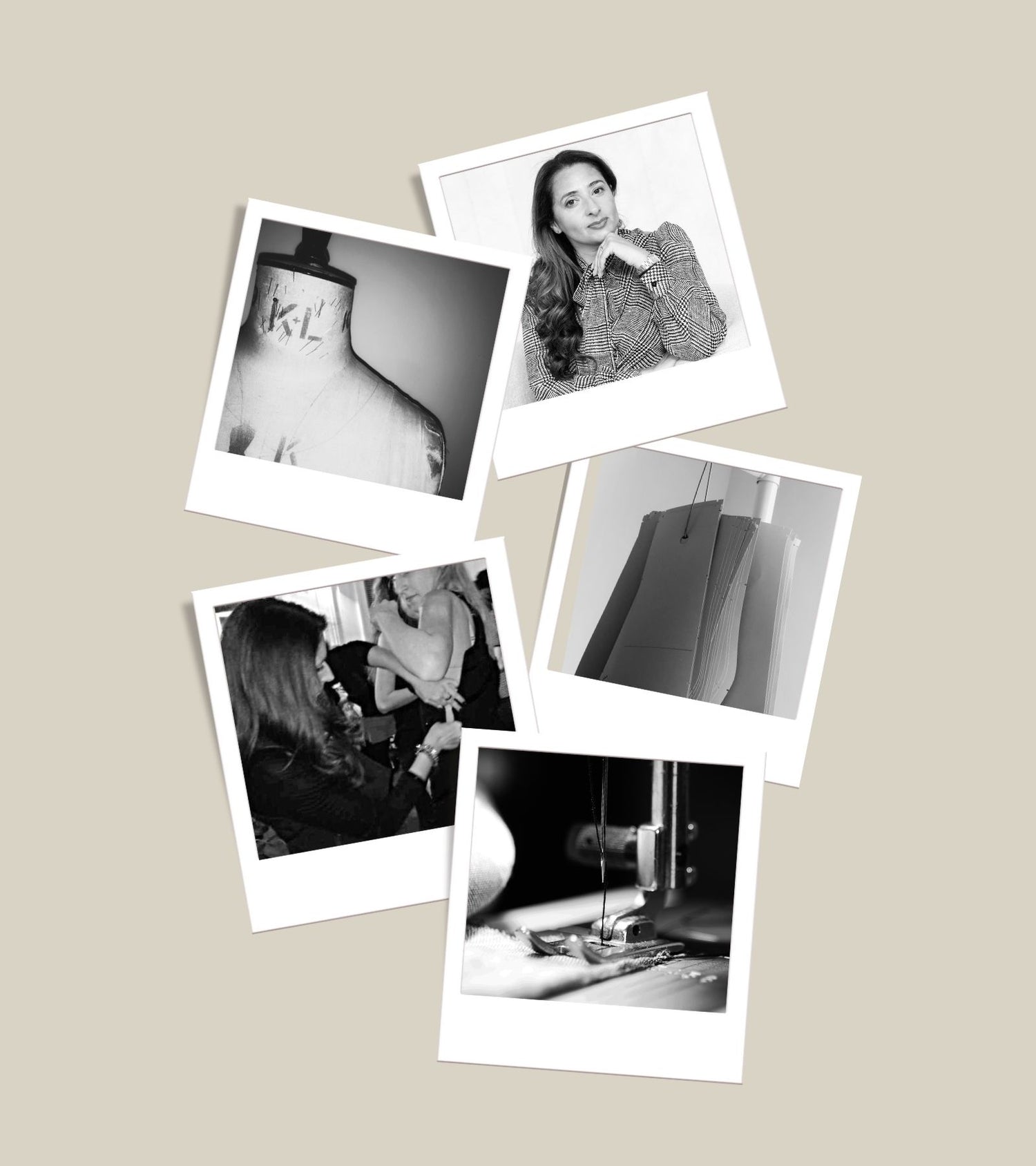 Studio process at Yan Neo London, combining garment construction, pattern work, and hands-on design practice.