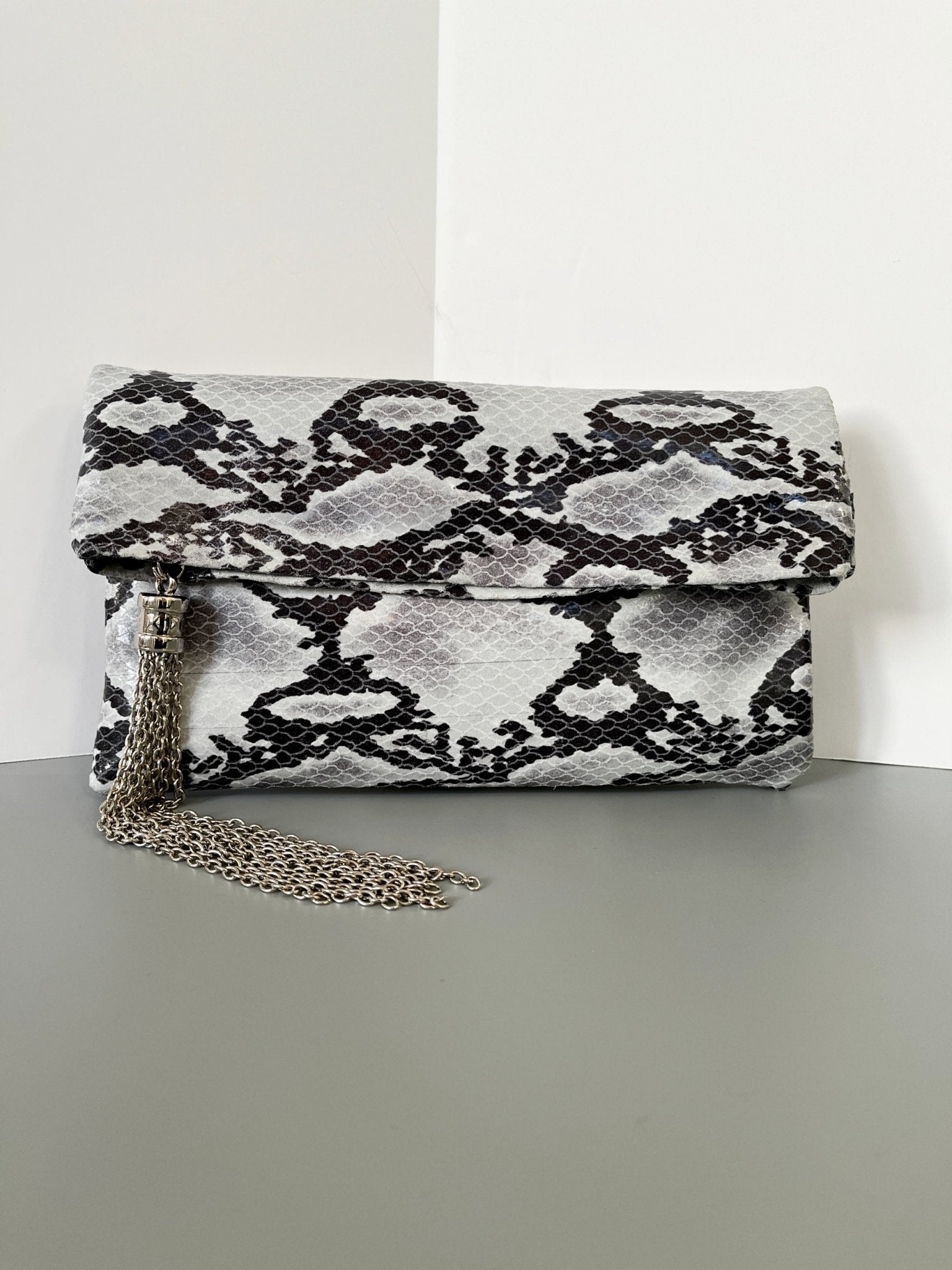 Grey snake cheap print bag