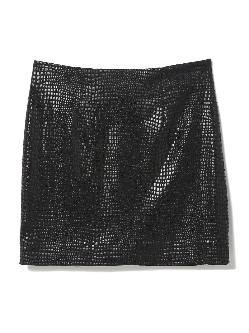 HERA - Croc Black Mini Skirt - Yan Neo London