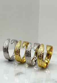 Yan Neo London Alya Textured Silver Wrap Ring - Yan Neo London