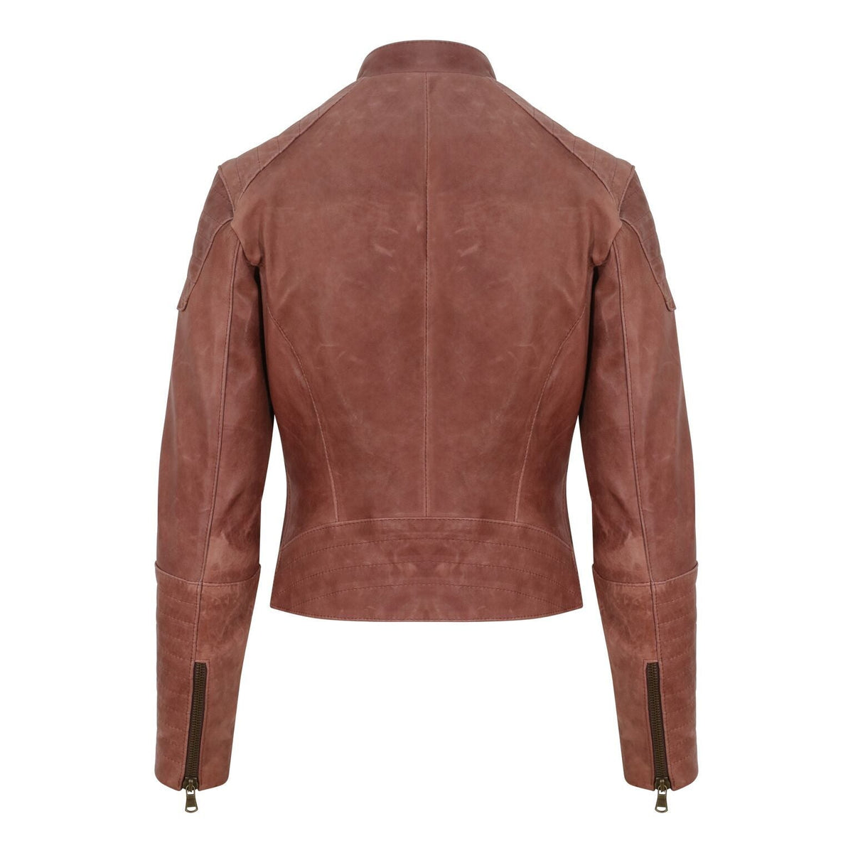Yan Neo London Cleo Rosewood Pink Leather Biker Jacket - Yan Neo London