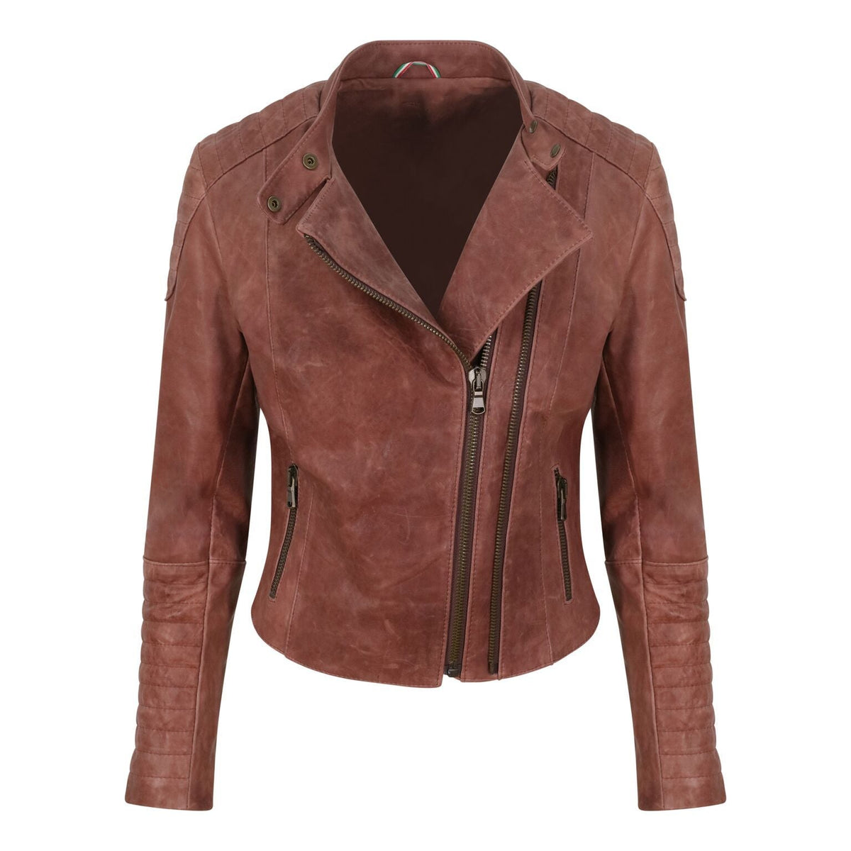 Yan Neo London Cleo Rosewood Pink Leather Biker Jacket - Yan Neo London
