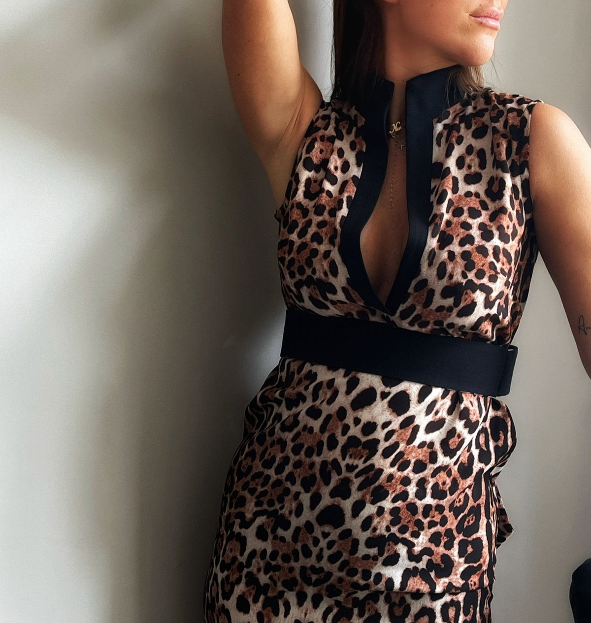 Yan Neo London LETO Sleeveless Asymmetric Leopard Print Dress - Yan Neo London