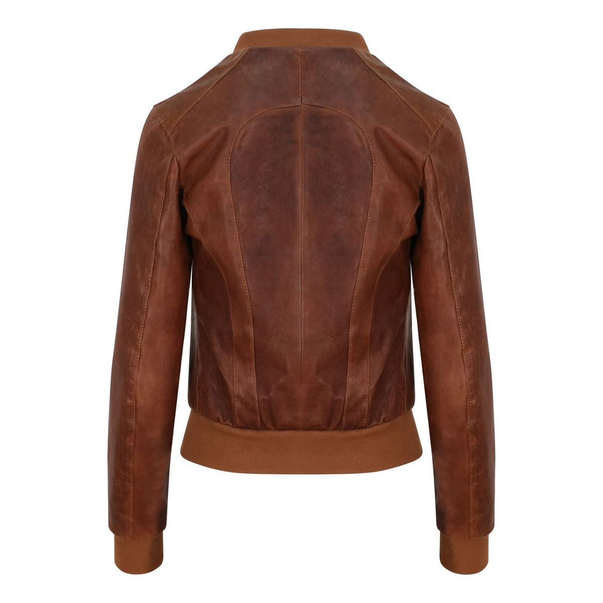 Yan Neo London Mia Tan Vintage Leather Bomber Jacket - Yan Neo London
