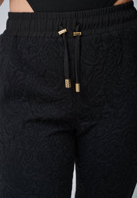 Yan Neo London Thalia Black Jersey Jacquard Luxe Trouser Jogger - Yan Neo London